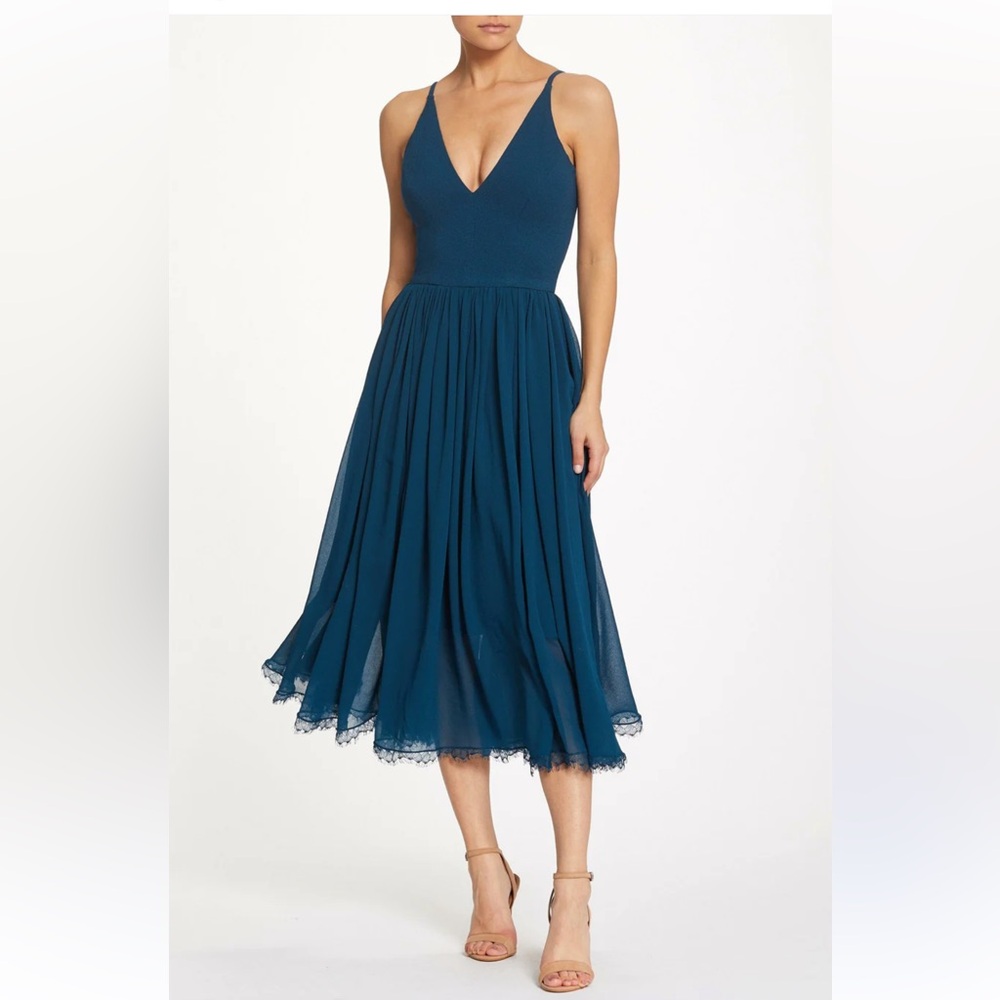 Dress the Population Alicia Dress Size XS Peacock Blue